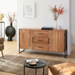 Buffet en bois d'acacia et métal Bosco