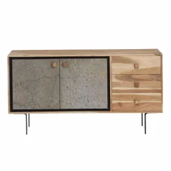 Buffet en bois d'acacia et pierre Côme