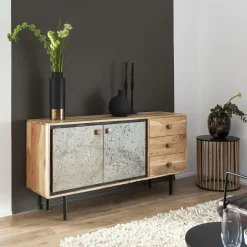 Buffet en bois d'acacia et pierre Côme