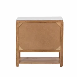 Buffet vitré en bois d'acacia et marbre Emyr