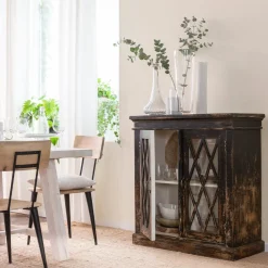 Buffet vitrine en bois de manguier êve