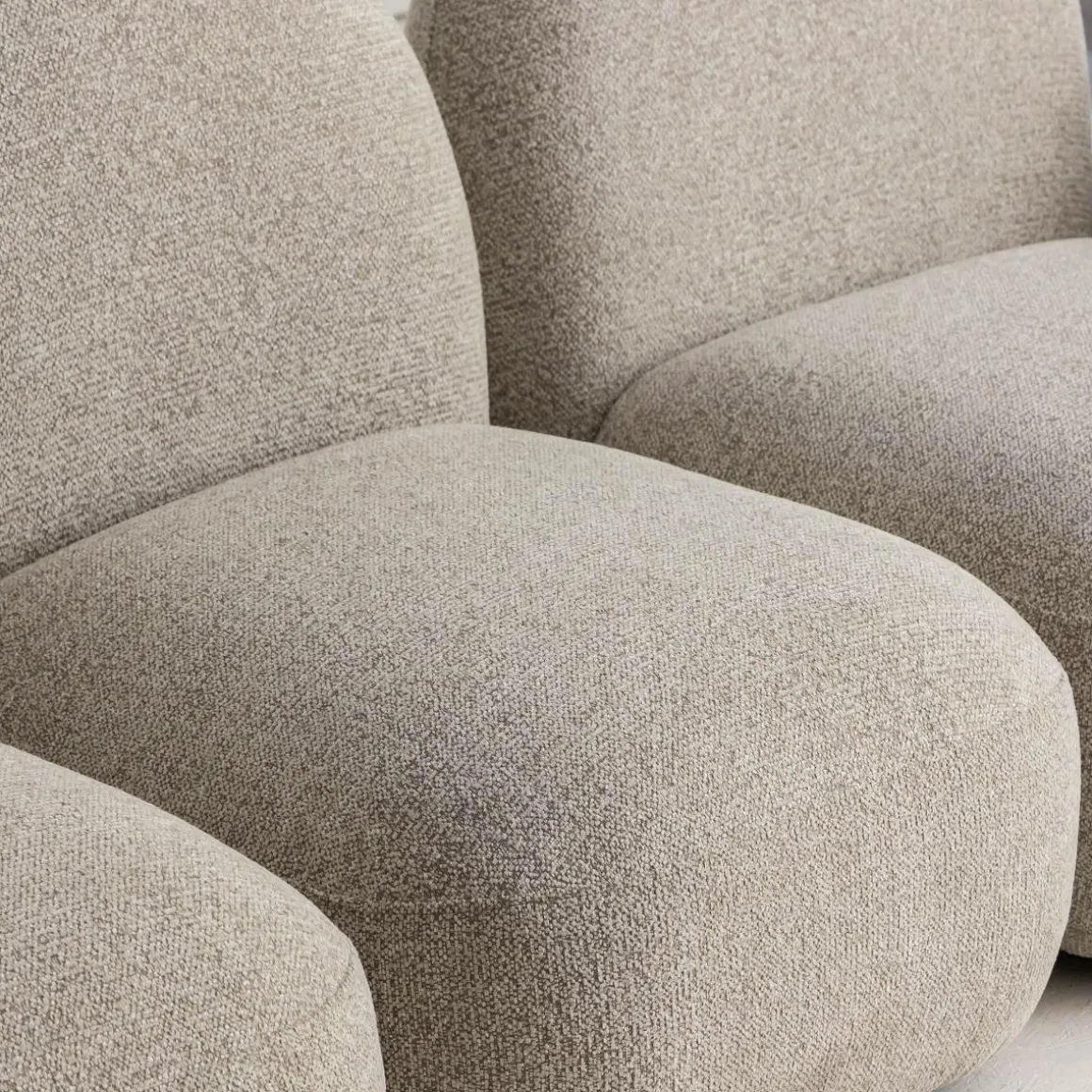 Canapé 3 modules en tissu bouclette gris Calya