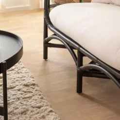 Canapé en rotin noir 2 places Anissa