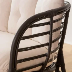 Canapé en rotin noir 2 places Anissa