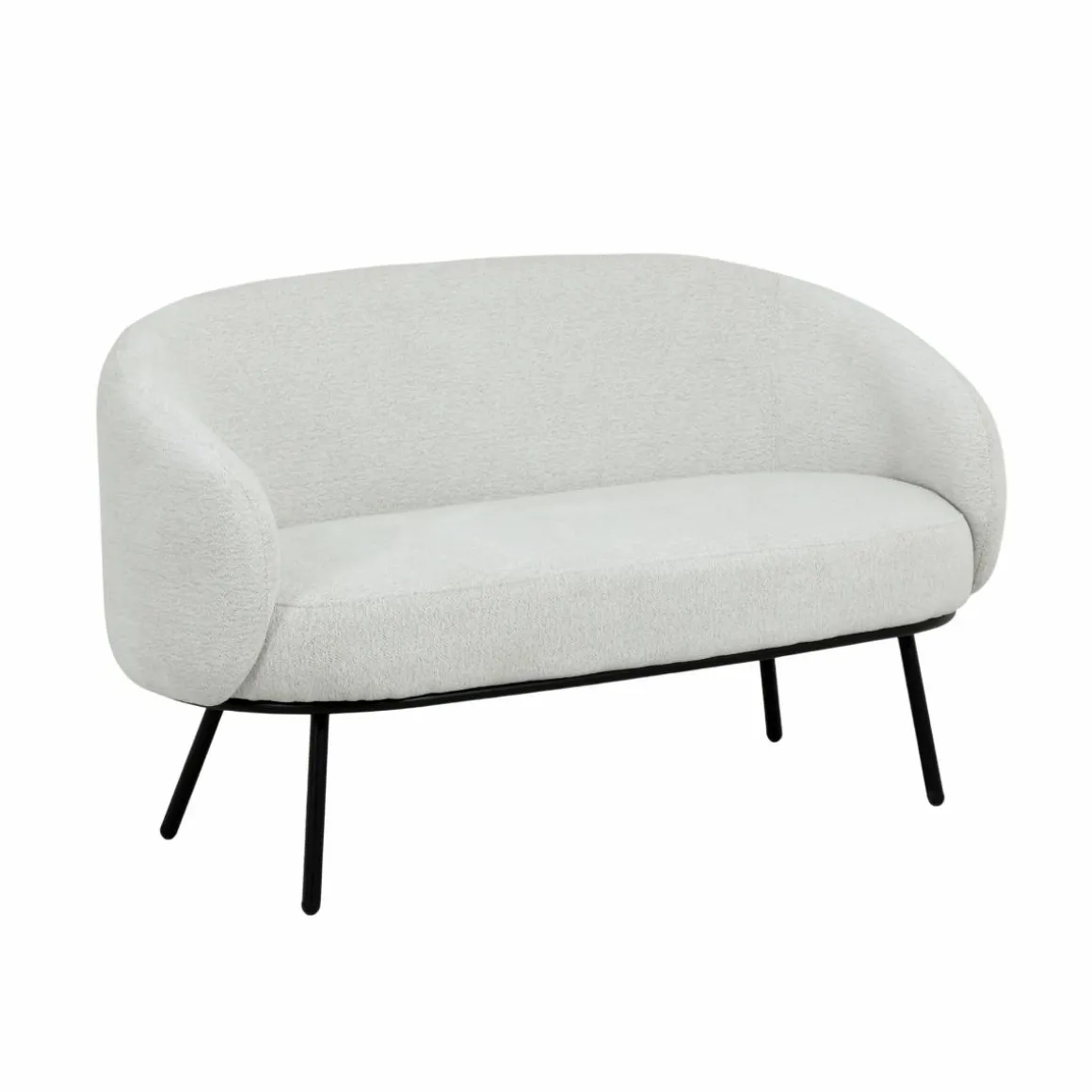 Canapé en tissu bouclette écru Filipa