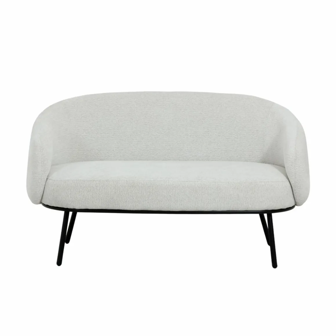 Canapé en tissu bouclette écru Filipa