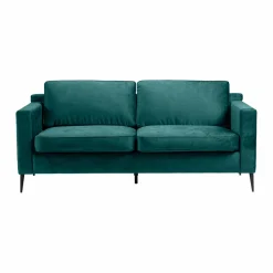 Canapé en velours bleu 3 places Rio