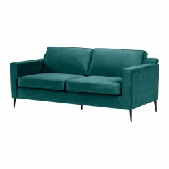 Canapé en velours bleu 3 places Rio