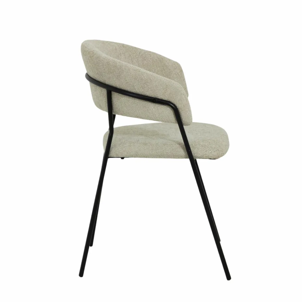 Chaise arrondie tissu écru Kanoa (lot de 2)