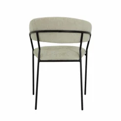 Chaise arrondie tissu écru Kanoa (lot de 2)