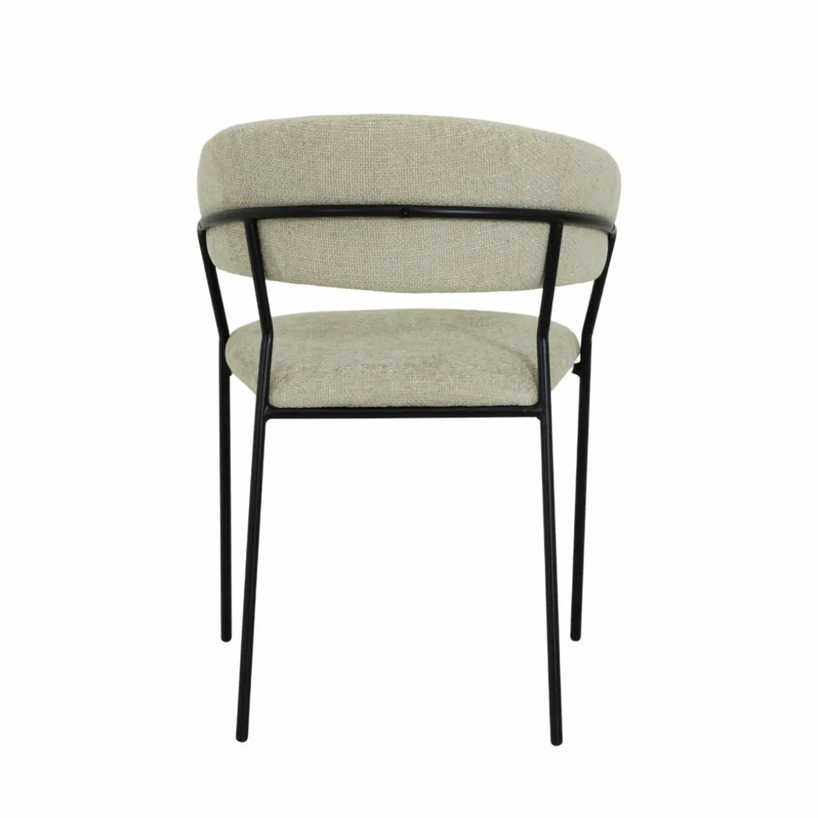 Chaise arrondie tissu écru Kanoa (lot de 2)