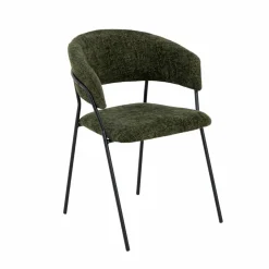 Chaise arrondie tissu vert Kanoa (lot de 2)