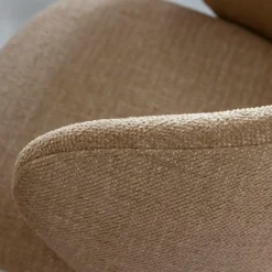 Chaise avec accoudoirs ronds en tissu sable et pieds en métal Cléa (lot de 2)