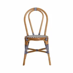 Chaise bistrot en rotin bleue Elynne (lot de 2)