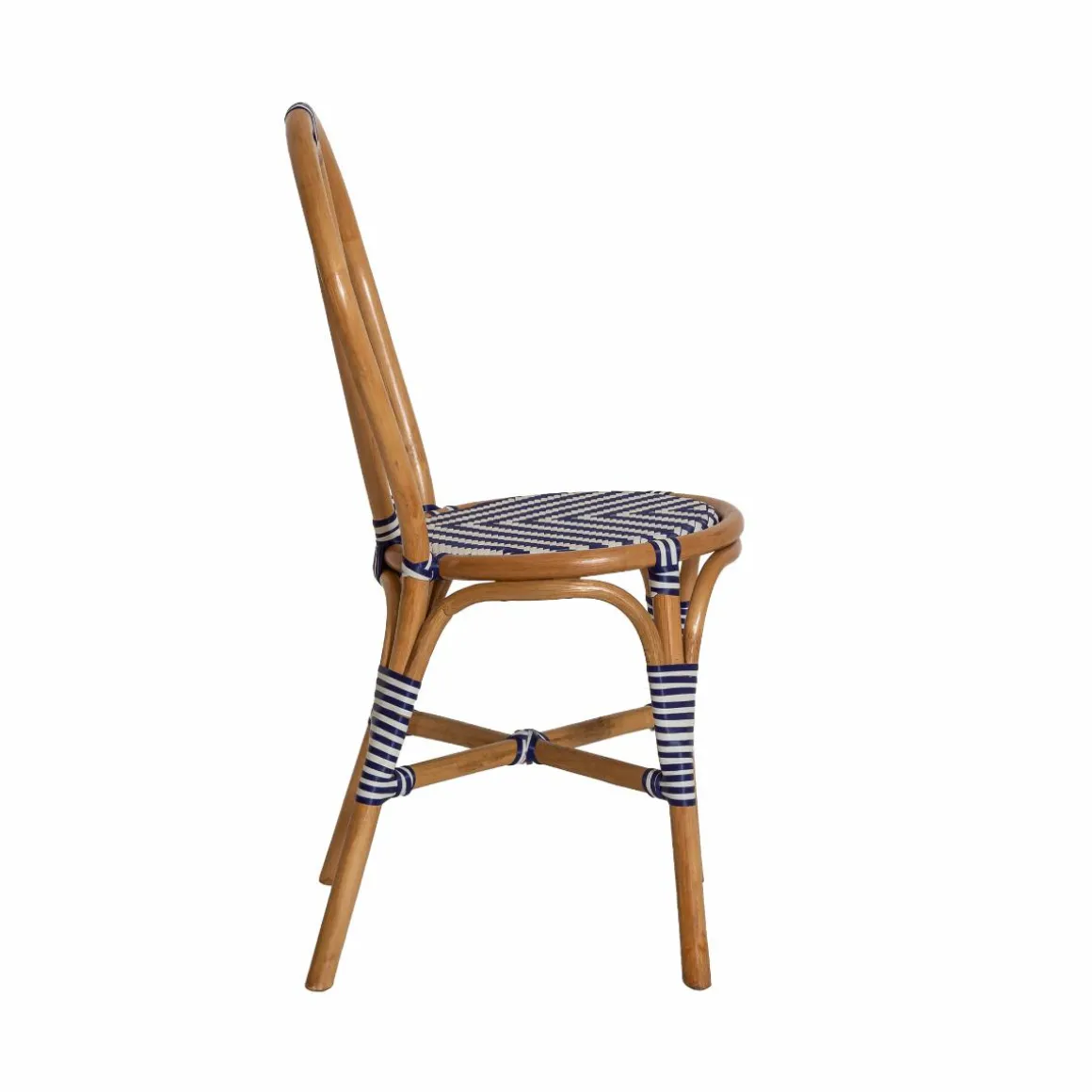 Chaise bistrot en rotin bleue Elynne (lot de 2)