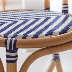 Chaise bistrot en rotin bleue Elynne (lot de 2)