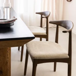 Chaise bois hêtre foncé Aline (lot de 2)