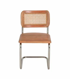 Chaise cantilever en bois d'acacia et cannage Prune (lot de 2)