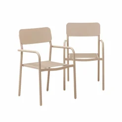 Chaise de jardin en aluminium taupe Kaïa (lot de 2)