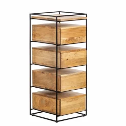 Chiffonnier en bois de manguier et métal Haïcé