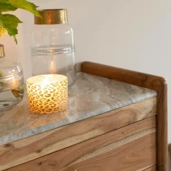 Chiffonnier en marbre et bois d'acacia Calix