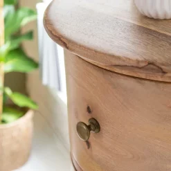 Chiffonnier rond en bois de manguier Maëva