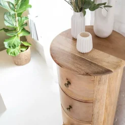 Chiffonnier rond en bois de manguier Maëva