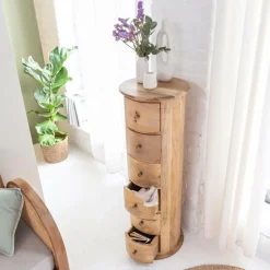 Chiffonnier rond en bois de manguier Maëva
