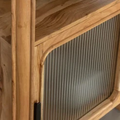 Colonne en bois d'acacia et marbre Emyr