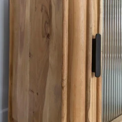 Colonne en bois d'acacia et marbre Emyr