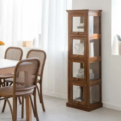 Colonne vitrée en bois de manguier Remick