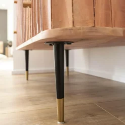 Commode en bois d'acacia et marbre blanc Judith