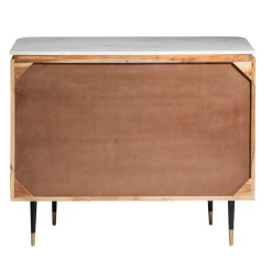 Commode en bois d'acacia et marbre blanc Judith