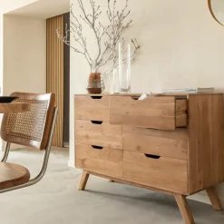 Commode en bois d'acacia massif Iwa