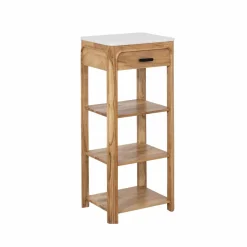 Console avec tiroir en bois d'acacia et marbre Emyr