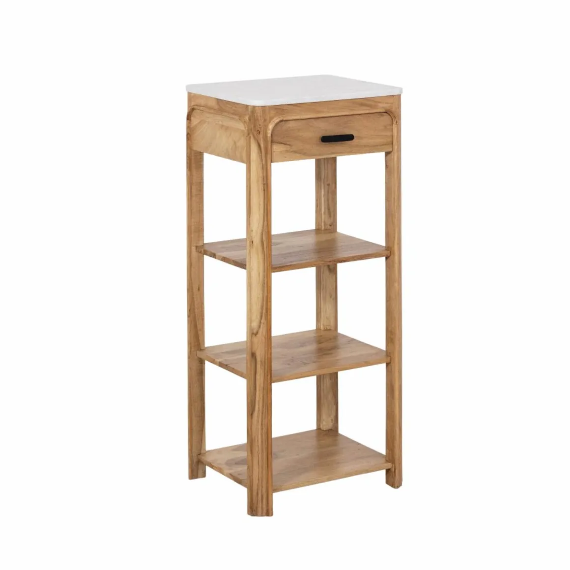 Console avec tiroir en bois d'acacia et marbre Emyr