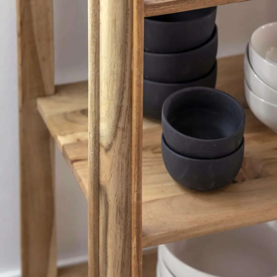 Console avec tiroir en bois d'acacia et marbre Emyr