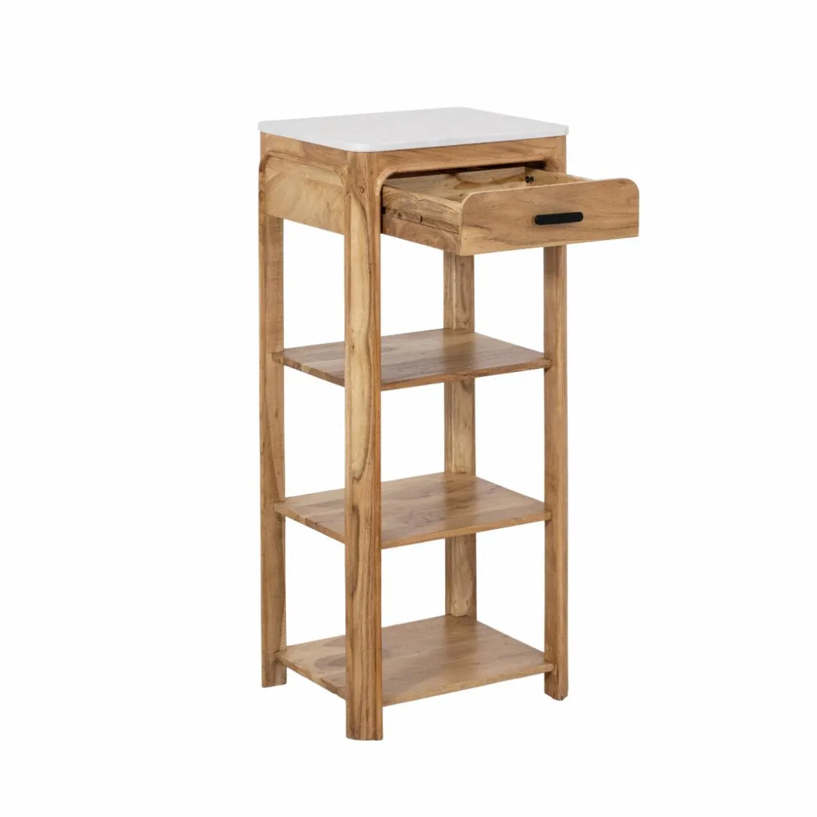 Console avec tiroir en bois d'acacia et marbre Emyr