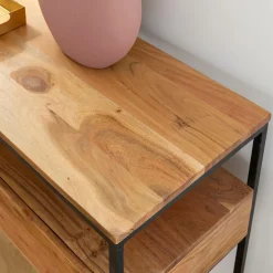 Console en bois d'acacia et métal Etienne