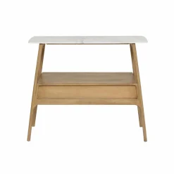 Console en bois de manguier et marbre Hari