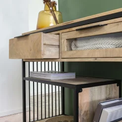 Console en bois de manguier et métal Héloïse
