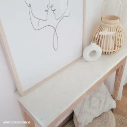 Console en bois de manguier et marbre Arthuro