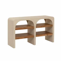 Console en bois effet béton et bois d'acacia Dalva