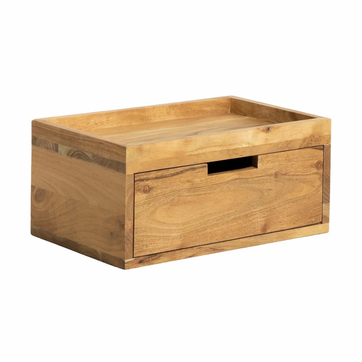 Etagère murale carrée en bois d'acacia Orane