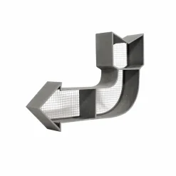 Flèche grise en métal