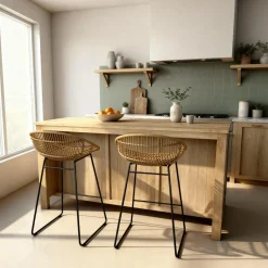 Ilot central en bois recyclé Garance