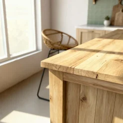 Ilot central en bois recyclé Garance