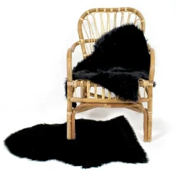 Jeté en fausse fourrure noire