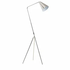 Lampe sur pied design métal gris Aude