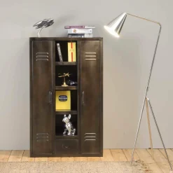 Lampe sur pied design métal gris Aude